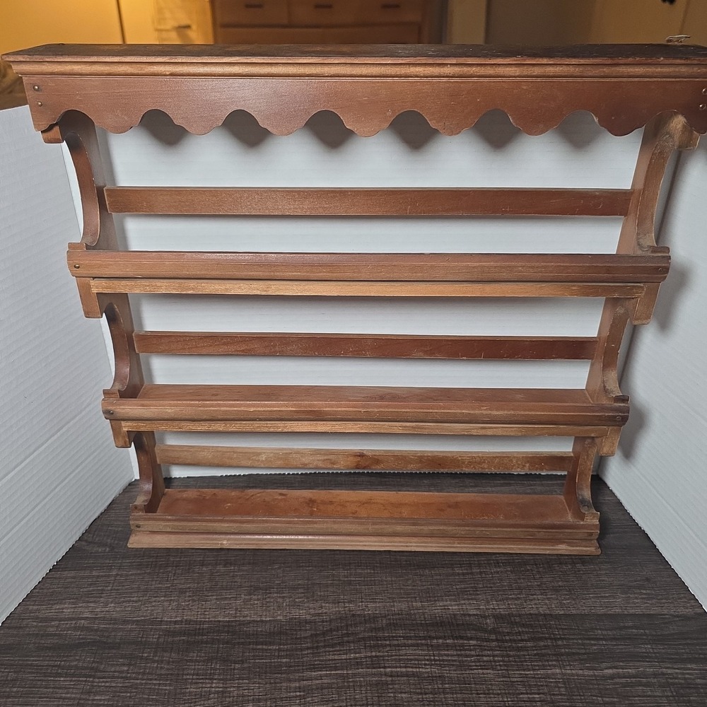 VTG Wooden 3 Tier Shelf Spice Rack Wall Mount Organizer